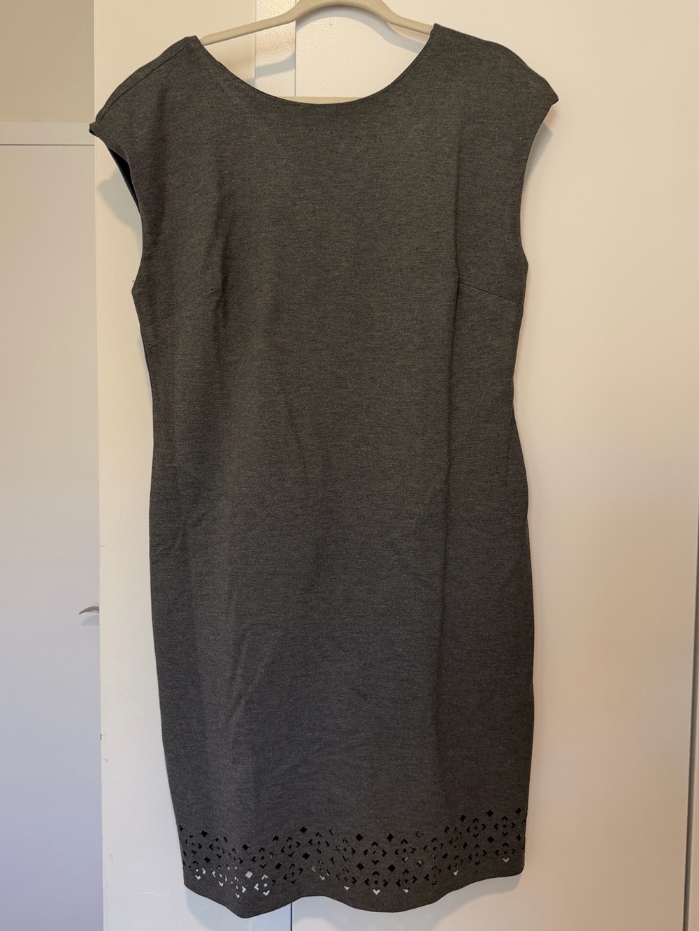 Banana Republic Dark Gray Dress with Laser-Cut Hem